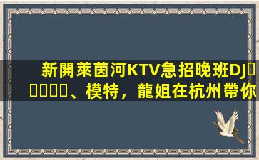 新開萊茵河KTV急招晚班DJ、模特，龍姐在杭州帶你上班